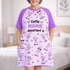 T-Shirt De Nuit Femme Personnalisé – Cadeau Pour Mamie – Doux Rêves Et Tendres Moments
