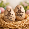 Hochet Œuf En Bois Personnalisé – Cadeau De Pâques Pour Bébé – Le Lapin De Pâques Est Là