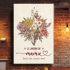 Toile Verticale Personnalisée – Cadeau Pour Mamie, Maman – Grâce À Mamie L’Amour Grandit