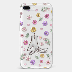 Coque De Téléphone Transparente Personnalisée – Cadeau Pour Mamie, Maman – Main Dans La Main Pour Toujours