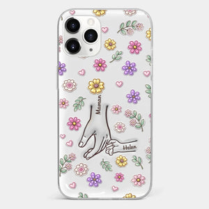 Coque De Téléphone Transparente Personnalisée – Cadeau Pour Mamie, Maman – Main Dans La Main Pour Toujours