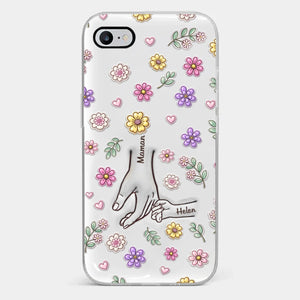 Coque De Téléphone Transparente Personnalisée – Cadeau Pour Mamie, Maman – Main Dans La Main Pour Toujours