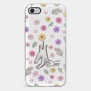 Coque De Téléphone Transparente Personnalisée – Cadeau Pour Mamie, Maman – Main Dans La Main Pour Toujours