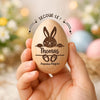 Hochet Œuf En Bois Personnalisé – Cadeau De Pâques Pour Bébé – Le Lapin De Pâques Est Là