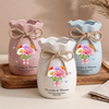 Vase À Fleurs Personnalisé Avec Corde – Cadeau Pour Maman, Mamie – Toujours Entourée De Fleurs Et D’Amour
