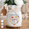 Vase À Fleurs Personnalisé Avec Corde – Cadeau Pour Maman, Mamie – Prénoms & Fleurs de Naissance