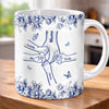 Mug Personnalisé À Effet Imprimé 3D Gonflé - Cadeaux D’Anniversaire Pour Maman, Grand-Mère - Main Dans La Main Tout Au Long De La Vie