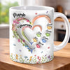 Mug Personnalisé À Effet Imprimé 3D Gonflé – Cadeau pour Maman, Mamie – Son Amour Rayonnant