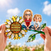 Ornement Suncatcher Tournesol de Fenêtre Personnalisé – Cadeau pour Maman – Meilleure Maman Du Monde
