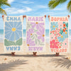 Serviette de Plage Personnalisée – Cadeau pour Toi-même – J'aime Les Fleurs et La Mer