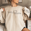 Sweatshirt Ou Hoodie Unisexe Personnalisé Avec Design Sur La Manche - Cadeaux Pour Maman, Mamie - Je Porte Mon Sur Ma Manche