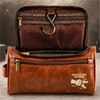 Trousse de toilette en cuir gravée personnalisée – Cadeau pour Papy, Papa – Le meilleur papa du monde