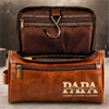 Trousse de toilette en cuir gravée personnalisée – Cadeau pour Papy, Papa – Le meilleur papa