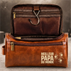 Trousse de toilette en cuir gravée personnalisée – Cadeau pour Papy, Papa – Légende pour toujours
