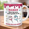 Mug Personnalisé à Effet 3D Gonflé – Cadeau Fête des Mères – Cadeau Humoristiques pour Maman – Merci De Nous Avoir Sauvés