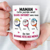 Mug Personnalisé à Effet 3D Gonflé – Cadeau Fête des Mères – Cadeau Humoristiques pour Maman – Sans Nous, Pas De Fête
