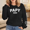 Sweatshirt Ou Hoodie Unisexe Personnalisé Avec Design Sur La Manche - Cadeaux Pour Papa, Grand-Père - Le Bonheur Commence Avec Papa
