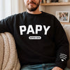 Sweatshirt Ou Hoodie Unisexe Personnalisé Avec Design Sur La Manche - Cadeaux Pour Papa, Grand-Père - Le Bonheur Commence Avec Papa