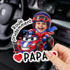 Clip De Pare-soleil En Acrylique Personnalisé Avec Photo – Cadeau Pour Papa – Roule Prudemment