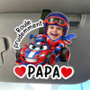 Clip De Pare-soleil En Acrylique Personnalisé Avec Photo – Cadeau Pour Papa – Roule Prudemment