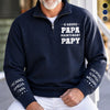 Sweat Unisexe Personnalisé Quart Zip – Cadeau Pour Papa, Papi – Le Meilleur Papa Devient Papi