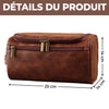 Trousse de toilette en cuir gravée personnalisée – Cadeau Rigolo pour Homme – Membre à vie