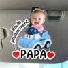 Clip De Pare-soleil En Acrylique Personnalisé Avec Photo – Cadeau Pour Papa – Mon Plus Beau Trajet