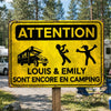 Panneau Métallique Personnalisé – Cadeau Pour Amoureux Du Camping – Feu, Alcool, Camping