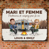 Panneau Métallique Personnalisé – Cadeau Pour Amoureux Du Camping Et Couples Aventuriers - C'est La Ou L'on Se Gare