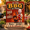 Panneau Métallique Personnalisé avec Photo – Cadeau Pour Papa, Papy – Le Roi Du Barbecue
