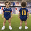 Body Bébé de Football Personnalisé – Cadeau de Naissance pour Maman et Papa – Le Plus Jeune Aigle du Terrain