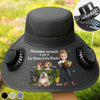 Chapeau Solaire avec Ventilateurs Personnalisé – Cadeau Pour Jardiniers, Amoureux Des Plantes Et Des Chiens – L'amour Grandit Ici