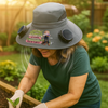 Chapeau Solaire avec Ventilateurs Personnalisé – Cadeau Pour Jardiniers, Amoureux Des Plantes – L'aventure Commence