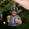 Ornement en acrylique personnalisé avec photo – Cadeau de Noël ou d’anniversaire pour les amateurs de sport – Le baseball, c’est la vie