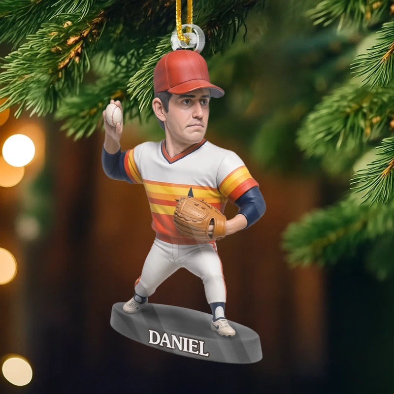 Ornement en acrylique personnalisé avec photo – Cadeau de Noël ou d’anniversaire pour les amateurs de sport – Une carafe de joie