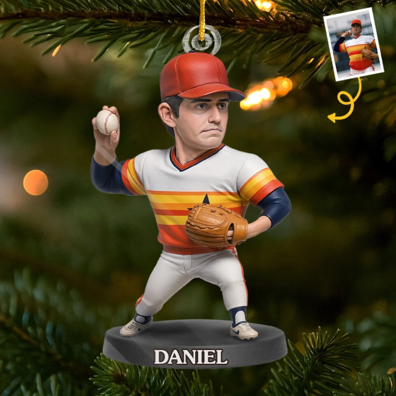 Ornement en acrylique personnalisé avec photo – Cadeau de Noël ou d’anniversaire pour les amateurs de sport – Une carafe de joie