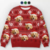Sweatshirt moche de Noël personnalisé avec photo – « Que votre Noël soit poilu et lumineux » – Pull en laine unisexe – Cadeau de Noël pour propriétaires et amoureux des animaux