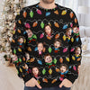 Sweatshirt moche de Noël personnalisé avec photo – « Célébrez la saison avec rires et amour » – Sweatshirt familial – Pull en laine unisexe – Cadeau de Noël pour les membres de la famille