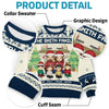 De maison en maison – Sweatshirt moche de Noël personnalisé pour la famille – Pull en laine unisexe – Cadeau de Noël pour les membres de la famille