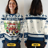 De maison en maison – Sweatshirt moche de Noël personnalisé pour la famille – Pull en laine unisexe – Cadeau de Noël pour les membres de la famille
