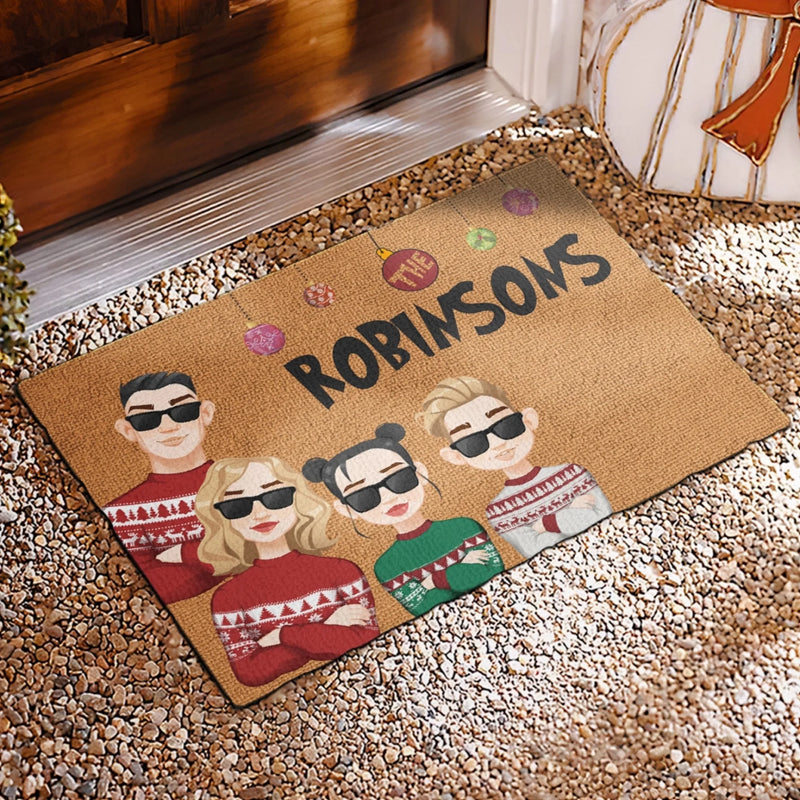Noël avec ma famille, c’est ce qui le rend spécial – Paillasson décoratif personnalisé pour la famille – Cadeau de Noël pour les membres de la famille