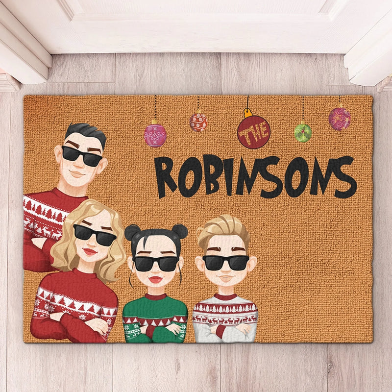 Noël avec ma famille, c’est ce qui le rend spécial – Paillasson décoratif personnalisé pour la famille – Cadeau de Noël pour les membres de la famille