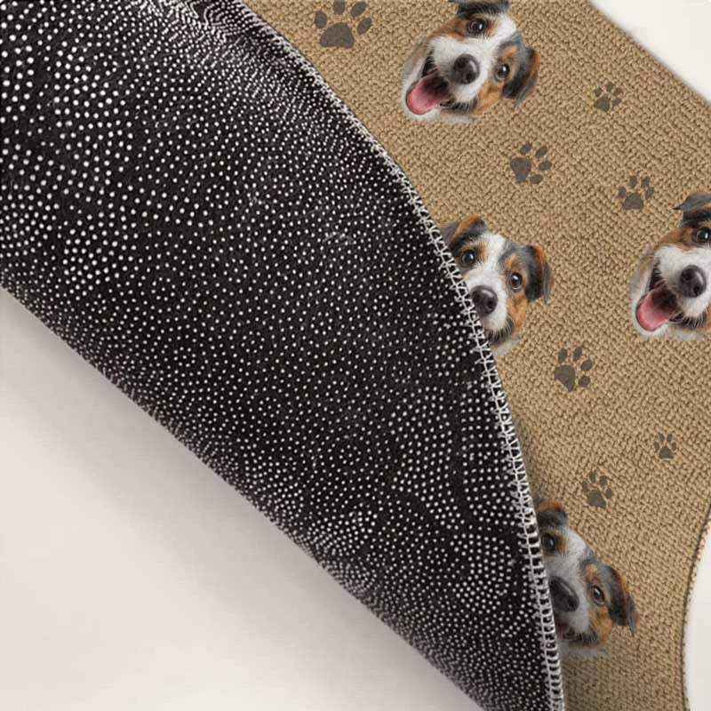Paillasson décoratif personnalisé avec photo – « Petites pattes, grands rêves » – Décoration maison pour amoureux des chiens et chats – Cadeau de pendaison de crémaillère pour propriétaires et passionnés d’animaux