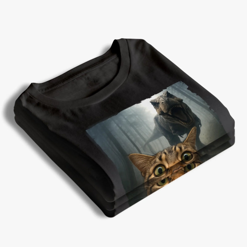 T-shirt unisexe, t-shirt premium et hoodie personnalisés avec photo – Cadeaux d’anniversaire pour amoureux des chiens et des chats, papas et mamans de chien, propriétaires de chats – Vivre la vie Dino Danger