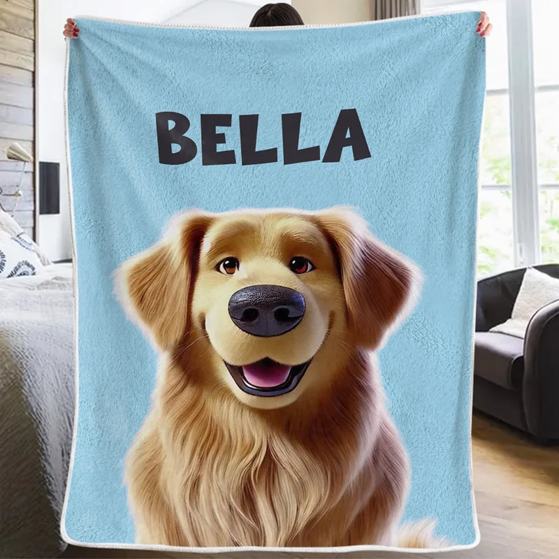 Chaque regard s’accompagne d’une queue qui remue – Couverture personnalisée chiens & chats – Cadeau pour propriétaires et amoureux des animaux