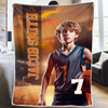 Couverture personnalisée avec photo – « Hustle, Hit, Never Quit » – Couverture familiale – Cadeau pour vous-même, vos meilleurs amis, vos frères et sœurs et les membres de la famille