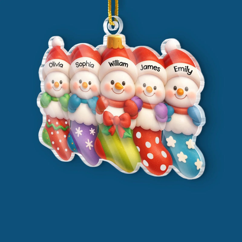 Ornement en acrylique personnalisé – Cadeaux de Noël ou d’anniversaire pour maman, papa, enfants – Des cœurs chaleureux illuminent Noël