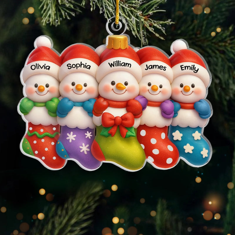 Ornement en acrylique personnalisé – Cadeaux de Noël ou d’anniversaire pour maman, papa, enfants – Des cœurs chaleureux illuminent Noël