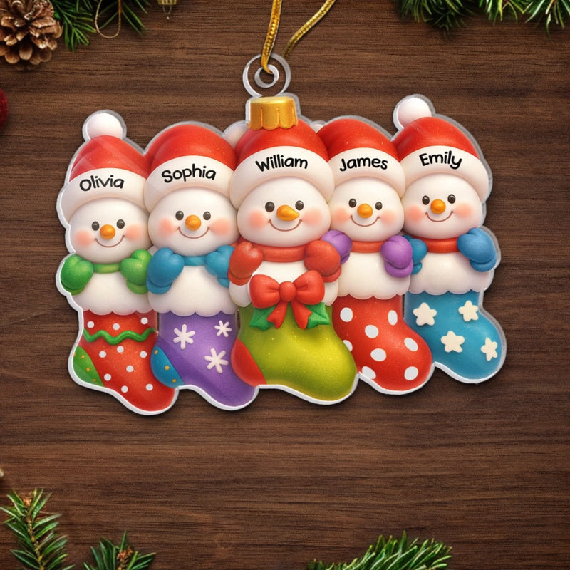 Ornement en acrylique personnalisé – Cadeaux de Noël ou d’anniversaire pour maman, papa, enfants – Des cœurs chaleureux illuminent Noël