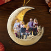 Ornement Photo En Acrylique Personnalisé – Cadeaux De Noël Ou D'anniversaire Pour Maman, Papa, Enfants – Je T'aime Jusqu'à La Lune